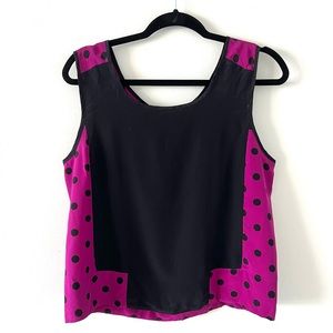 Purple & Black Polka Dot Tank - Yoana Baraschi